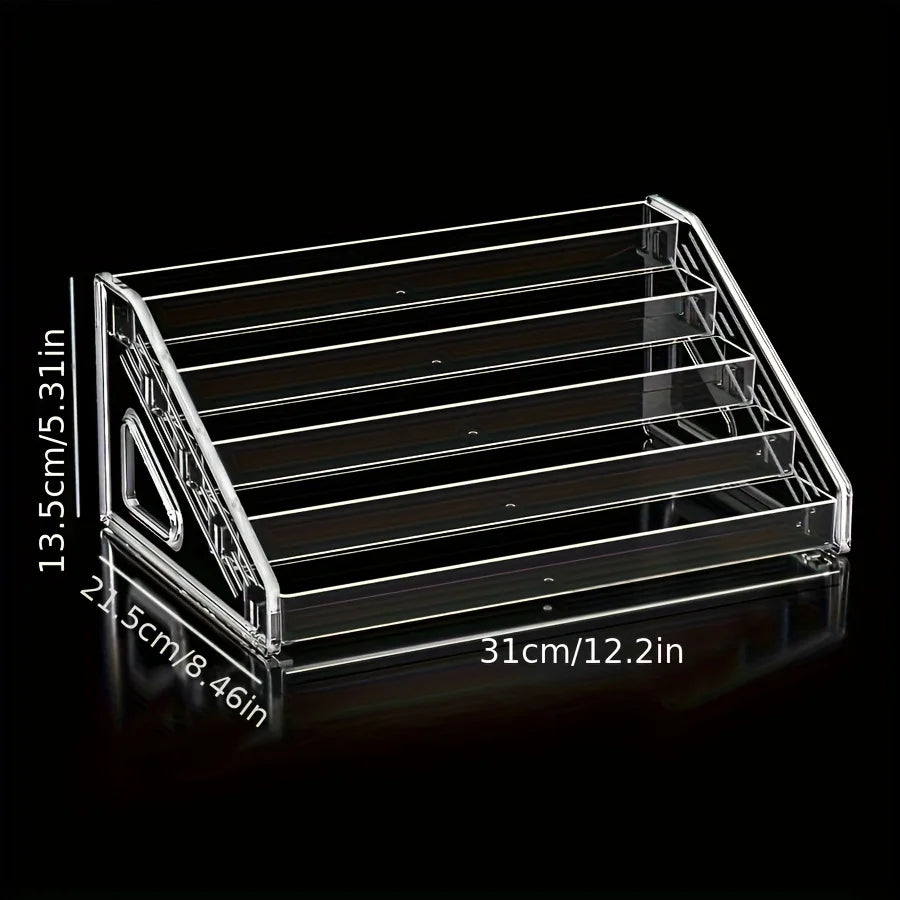 Tiered Clear Card Display Rack for TCG Hits Slabs & Pulls | Streamer Showcase Stand