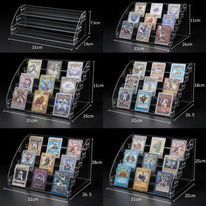 Display Series Tiered Acrylic Card Rack — Multi-Hit Showcase Stand