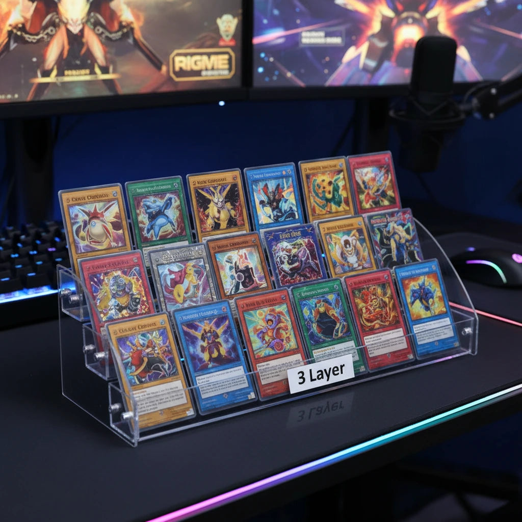 Display Series Tiered Acrylic Card Rack — Multi-Hit Showcase Stand