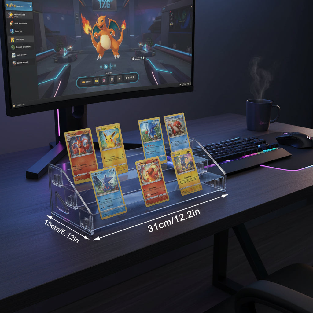 Tiered Acrylic Display Showcase • Multi-Level TCG Stand