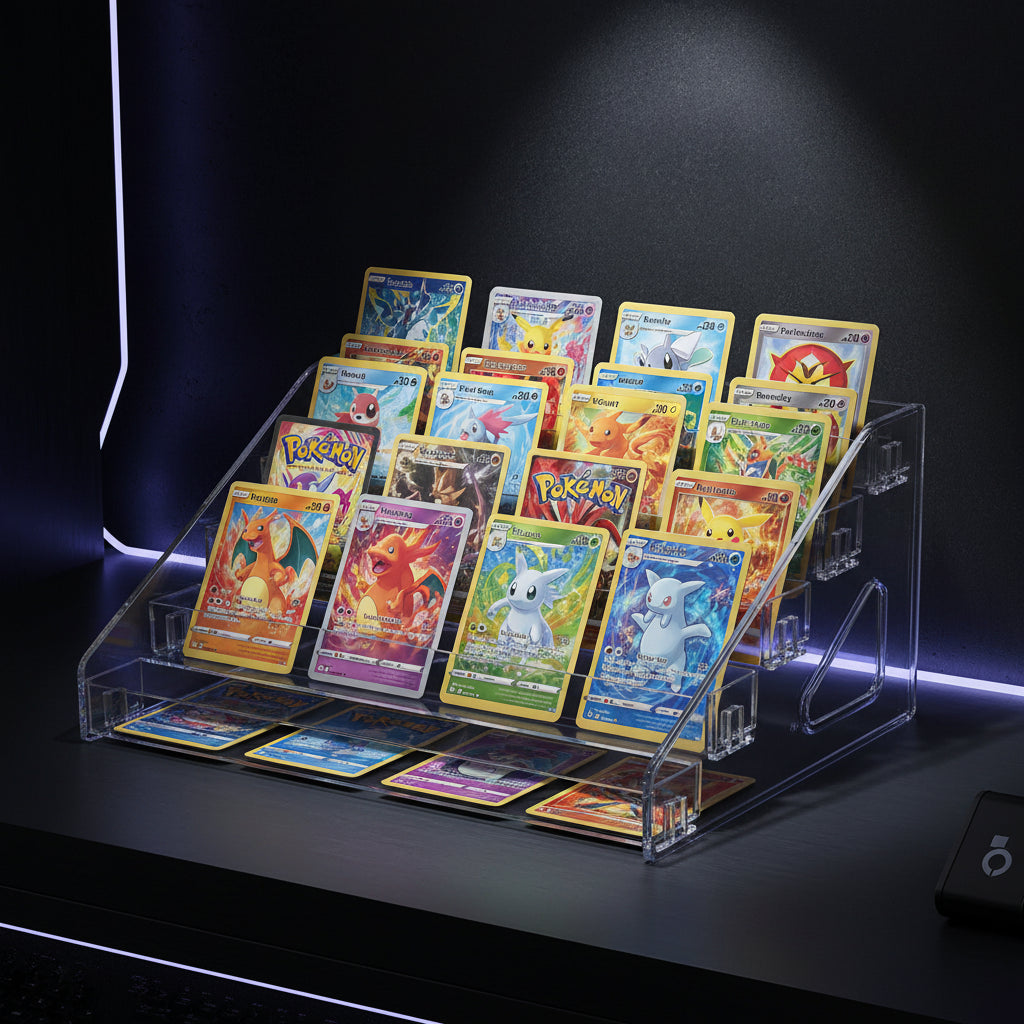 Tiered Acrylic Display Showcase • Multi-Level TCG Stand
