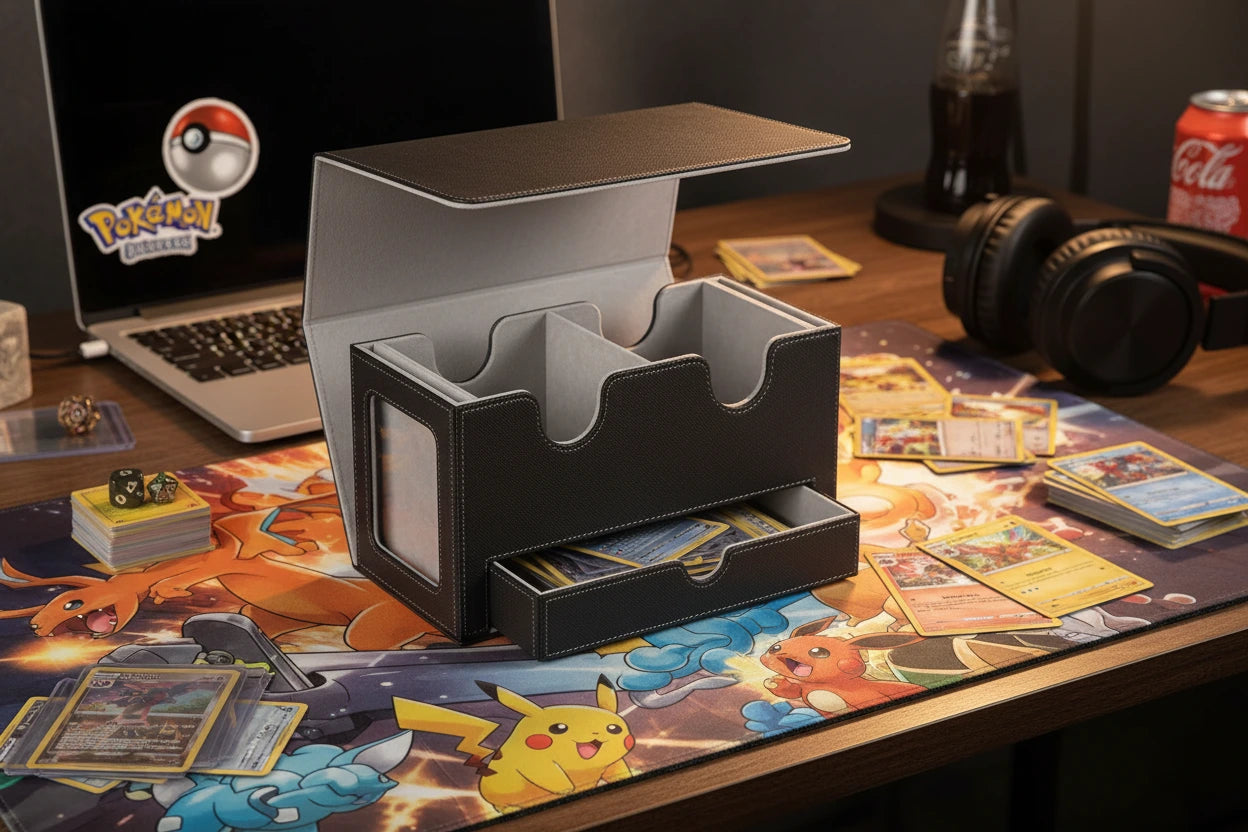 Premium Deck Storage Box for TCG Cards – Magnetic Case for Double & Triple Sleeved Decks (Collector Edition)