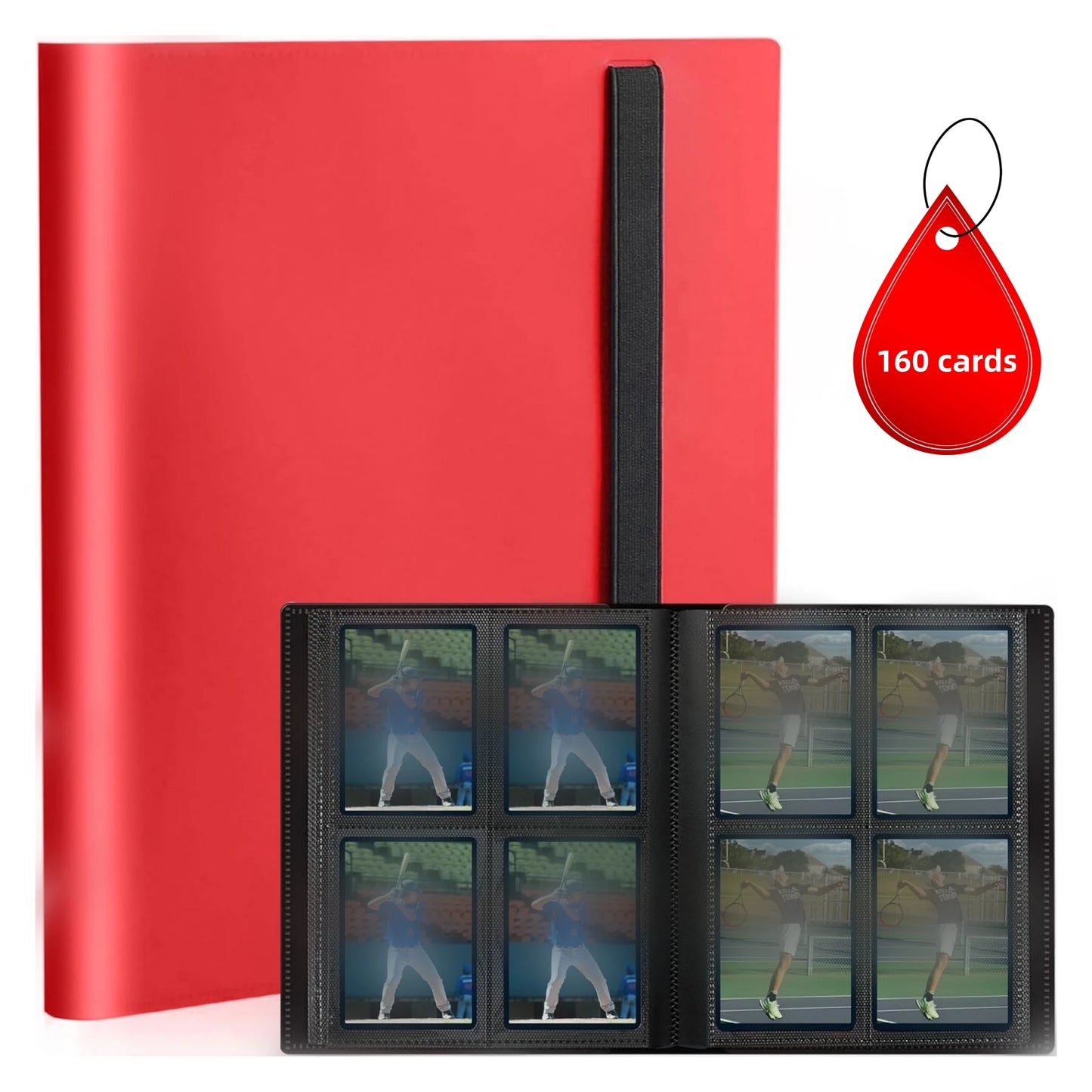 Premium Trading Card Binder — 4/9 Pocket Side-Loading Album (160/360 Capacity)