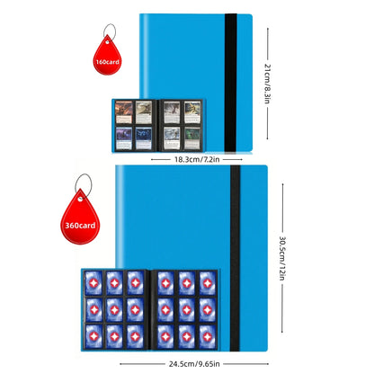 Premium Trading Card Binder — 4/9 Pocket Side-Loading Album (160/360 Capacity)