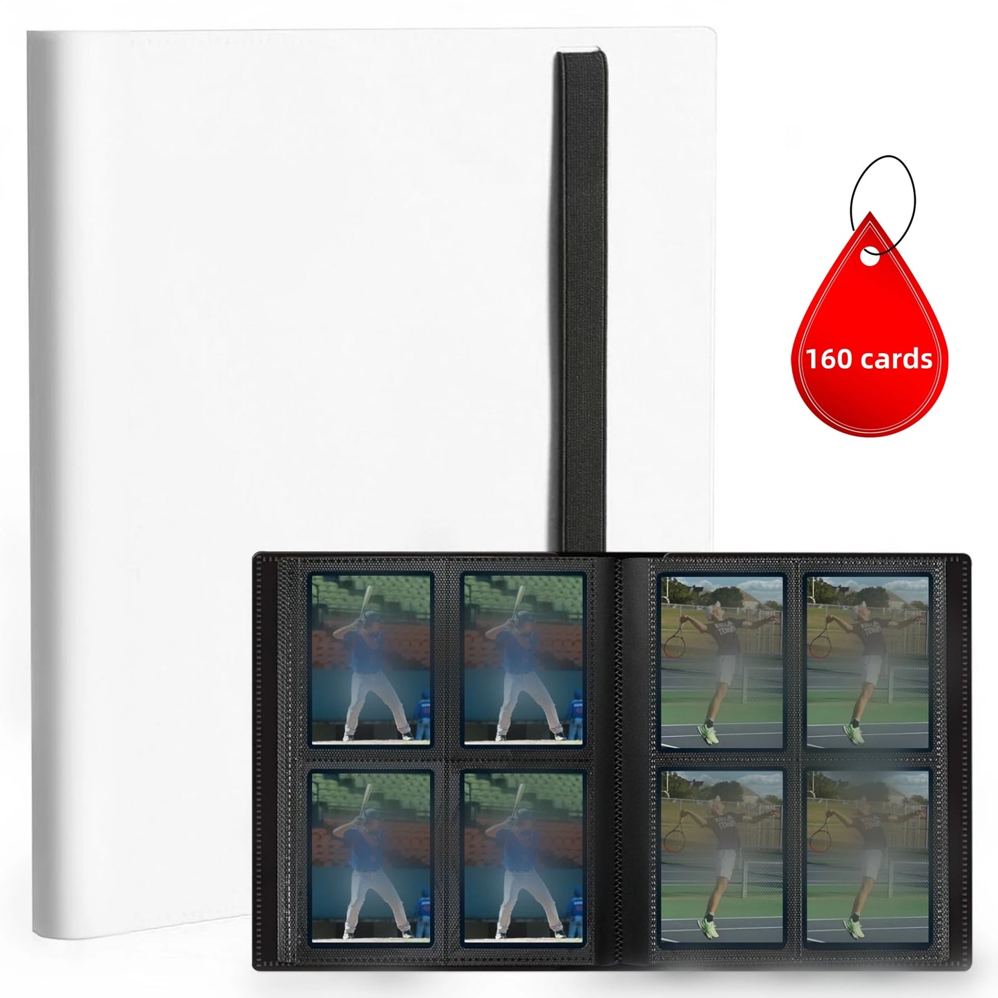 Premium Trading Card Binder — 4/9 Pocket Side-Loading Album (160/360 Capacity)