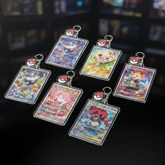 Mini Acrylic Card Charm Keychain | Collector Clip Display Tag