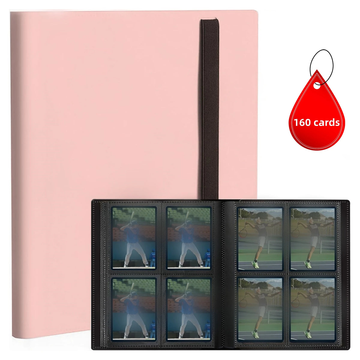Premium Trading Card Binder — 4/9 Pocket Side-Loading Album (160/360 Capacity)