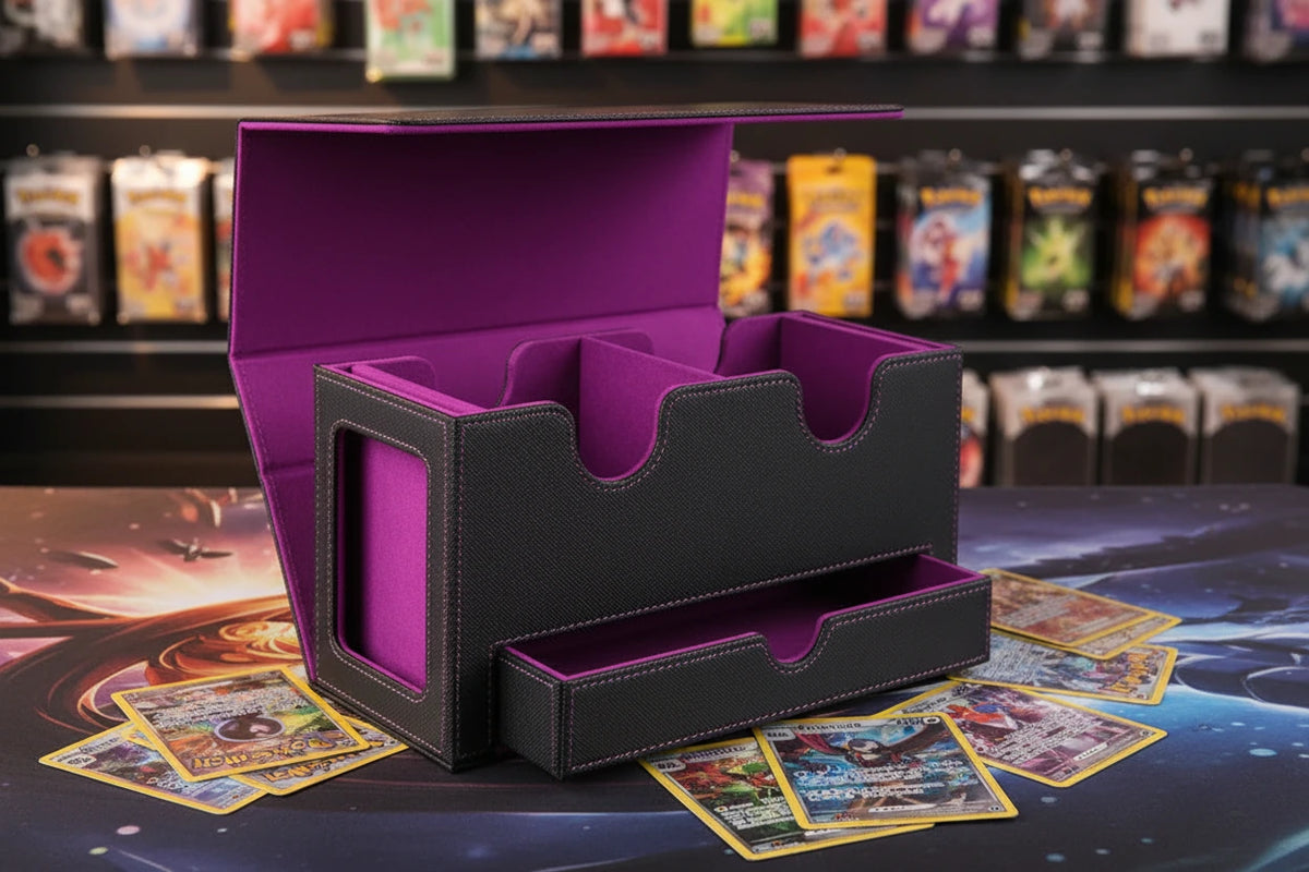 Premium Deck Storage Box for TCG Cards – Magnetic Case for Double & Triple Sleeved Decks (Collector Edition)