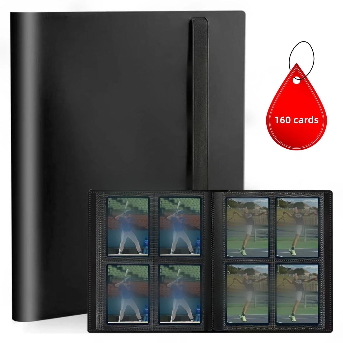 Premium Trading Card Binder — 4/9 Pocket Side-Loading Album (160/360 Capacity)
