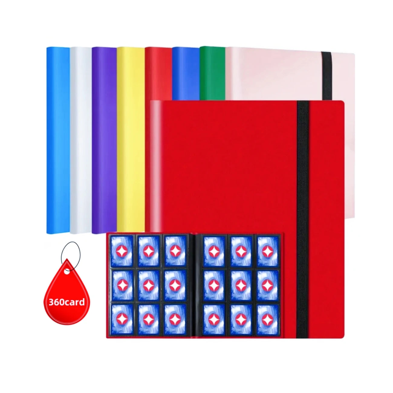 Premium Trading Card Binder — 4/9 Pocket Side-Loading Album (160/360 Capacity)