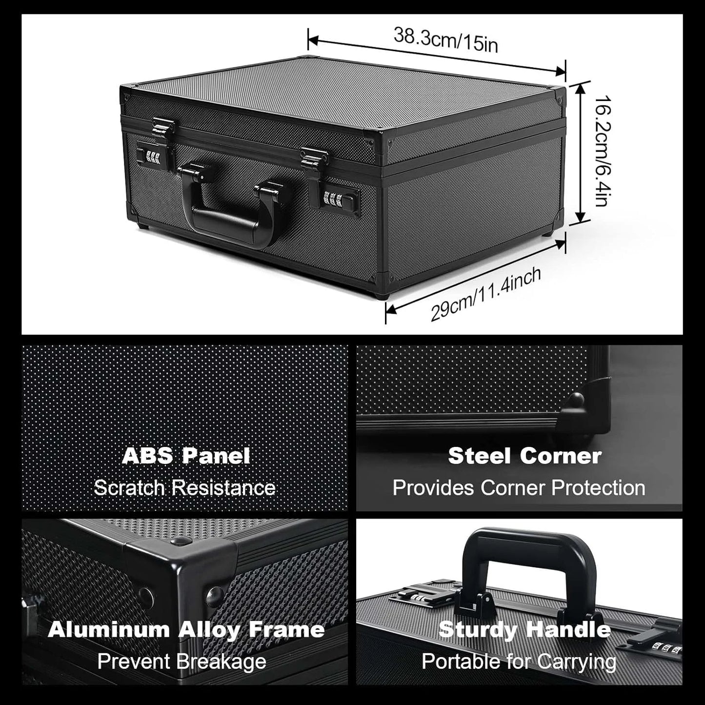 Card Storage Case — Combination Lock & Dividers