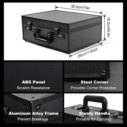 Card Storage Case — Combination Lock & Dividers