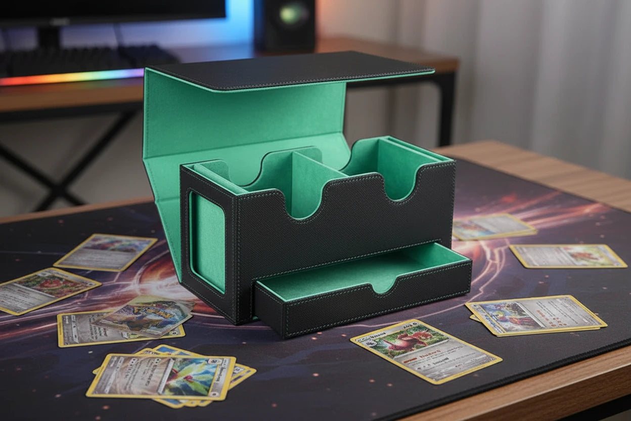 Premium Deck Storage Box for TCG Cards – Magnetic Case for Double & Triple Sleeved Decks (Collector Edition)