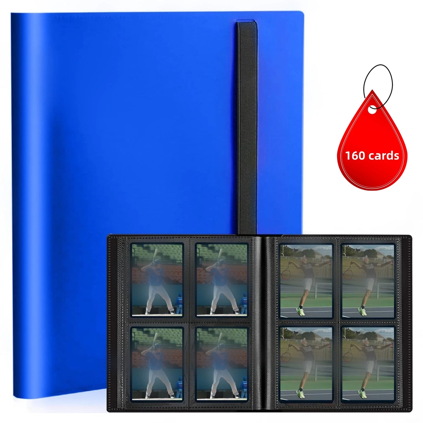 Premium Trading Card Binder — 4/9 Pocket Side-Loading Album (160/360 Capacity)