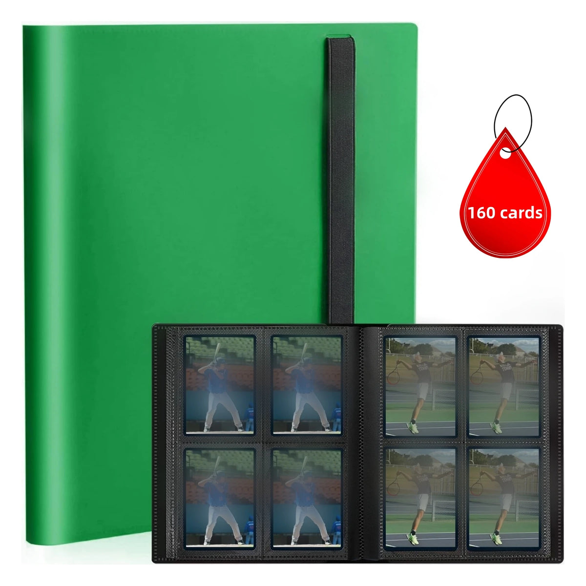 Premium Trading Card Binder — 4/9 Pocket Side-Loading Album (160/360 Capacity)