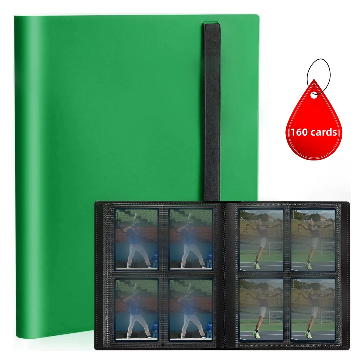 Premium Trading Card Binder — 4/9 Pocket Side-Loading Album (160/360 Capacity)
